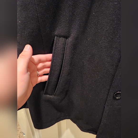 Michael Kors Men's Black X-Large Wool Pea Coat - Picture 2 of 9